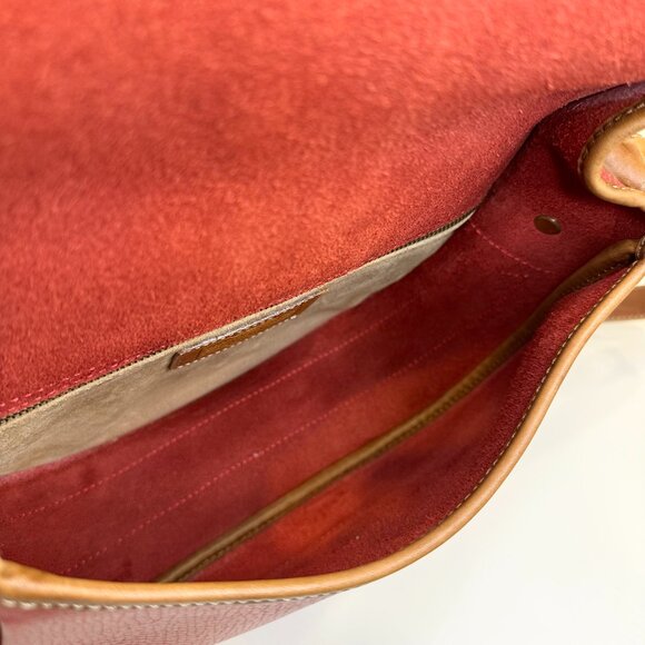 Vintage Coach DAKOTA LARIAT Made in Italy Red with Saddle Trim Rare - Picture 9 of 15